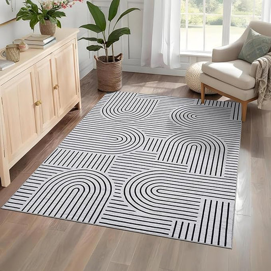 Washable Rug 5x7 Area Rugs for Living Room, Abstract Rug for Bedroom, Soft by ROYHOME