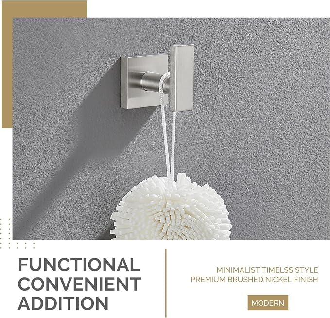 Angle Simple Bathroom Towel Hook, SUS304 Stainless Steel Single Shower Towel - Image 7