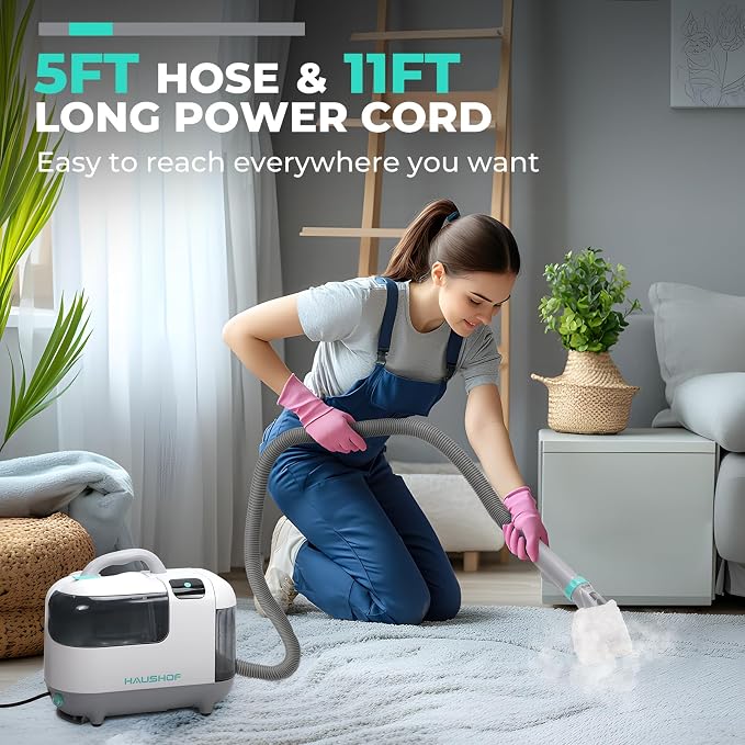 HAUSHOF Steam Portable Carpet and Upholstery Cleaner, Deep Couch Cleaner Machine - Image 8