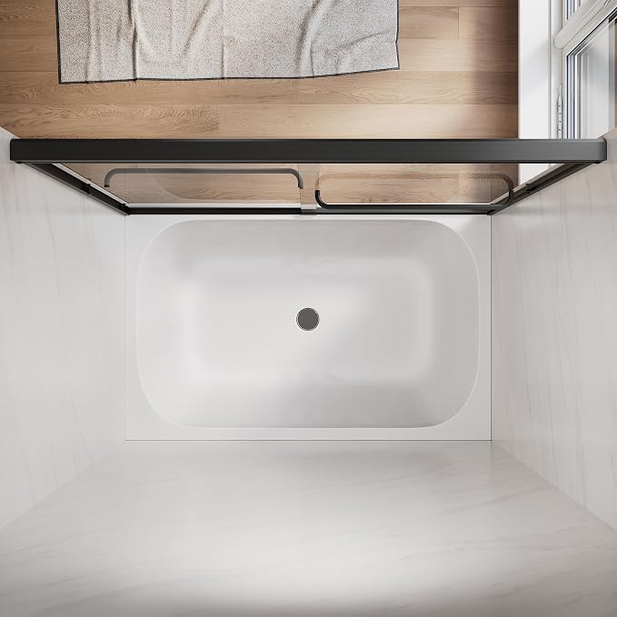 SUNNY SHOWER Double Sliding Glass Door 60" W x 62" H Shower Door 1/4" Tempered - Image 9