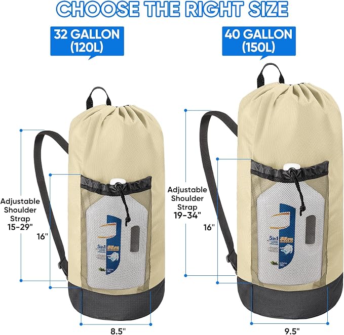 BALEINE 150L Laundry Bag Backpack, 900D Oxford Fabric Large Travel Laundry Bags - Image 2