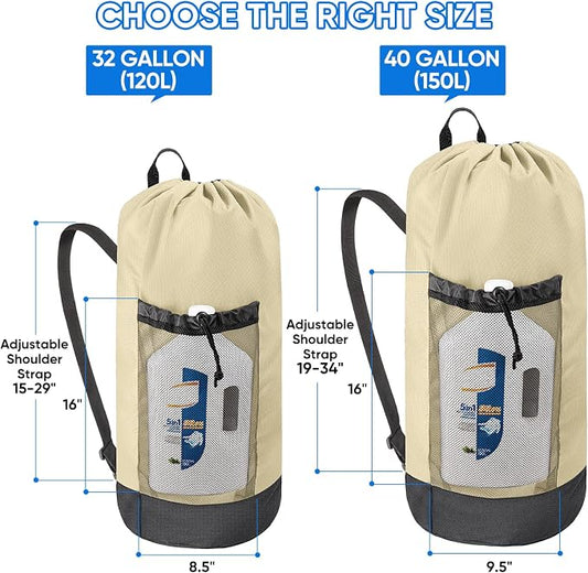 BALEINE 120L Laundry Bag Backpack, 900D Oxford Fabric Large Travel Laundry Bags - Image 2