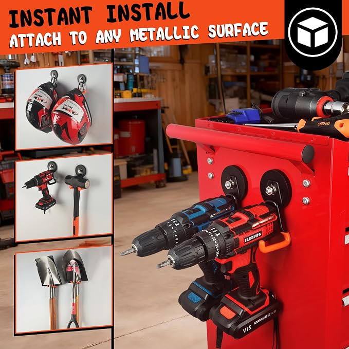 ULIBERMAGNET New Upgraded Heavy Duty Magnetic Garage Hooks, 2 Pack Strong Large - Image 6
