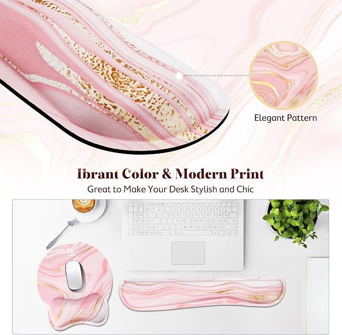 Gimars Ergonomic Mouse Pad Wrist Support, Upgrade Enlarge Superfine Fibre Soft - Image 2