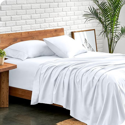 Bare Home Split California King Sheet Set - 1800 Ultra-Soft Microfiber Split California King Bed Sheets - Double Brushed - Deep Pockets - Easy Fit - 5 Piece Set - Bed Sheets (Split Cal King, White)