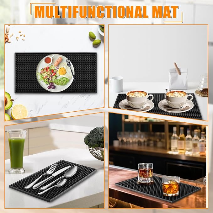 2 Pack Bar Mat, Non Slip Spill Proof Service Mat, Rubber Dish Drying Mat - Image 6