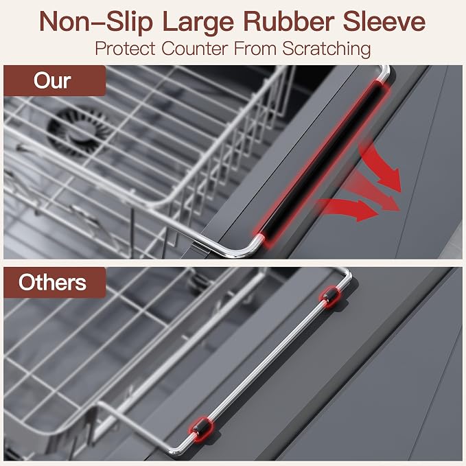 Over the Sink Expandable Dish Drainer Drying Rack In Stainless Steel - Image 6