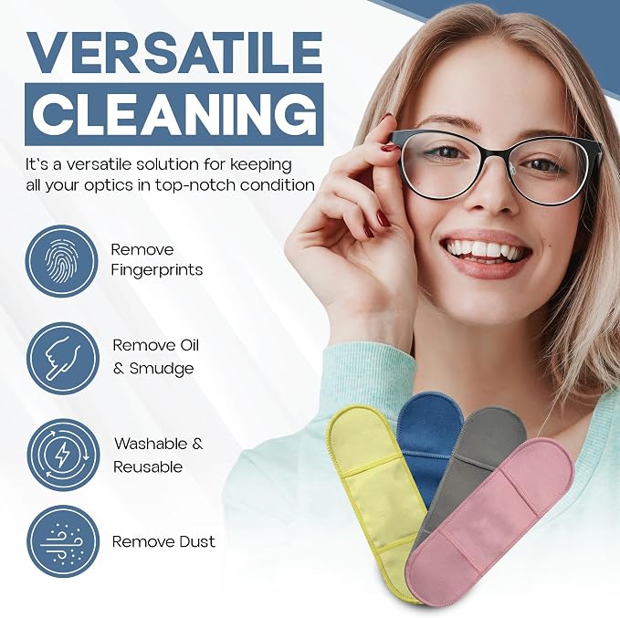 Eyeglass Cleaning Cloth, 4 Pack, Eyeglass Cleaning Wipes, Lens Wipes - Image 6