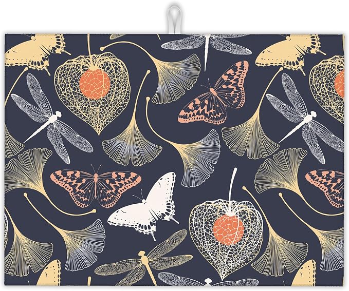 Ginkgo Leaves Dish Drying Rack Mat by UIUPRO