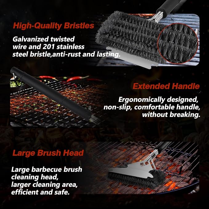 Professional Grill Brush and Scraper Kit - Image 3
