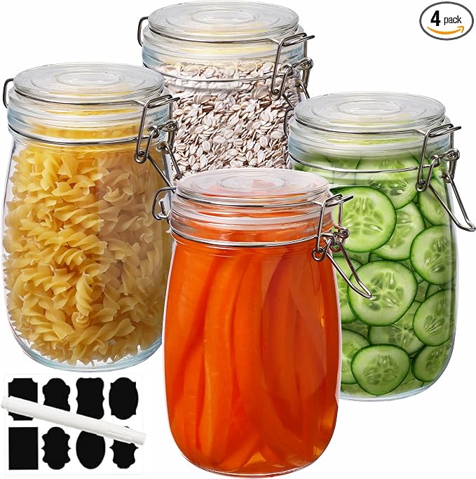 32 oz Wide Mouth Glass Jars by HomArtist