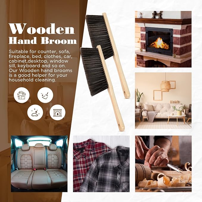 Tioncy 24 Pieces Wooden Dust Brush Bulk Hand Broom Bench Soft Bristle Cleaning - Image 6