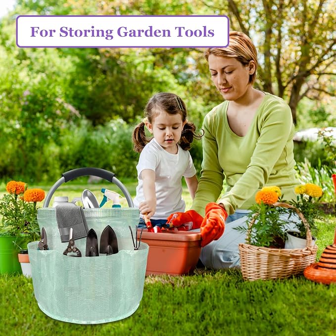 17L Cleaning Caddy for Cleaning Supplies, Foldable Tool Bucket Organizer - Image 8