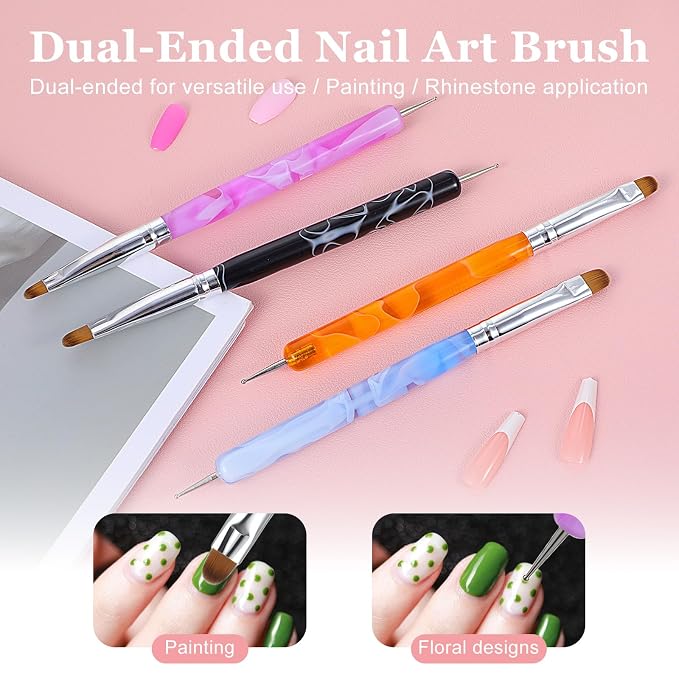 4 Pcs French Tip Brush Nail Art Brush Tools - Image 3