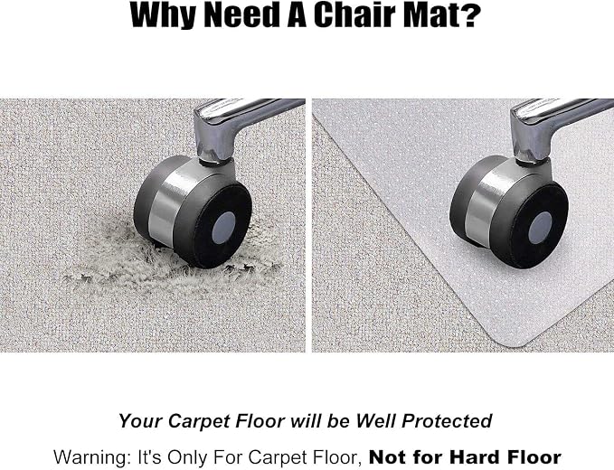 Kuyal Desk Chair Mat for Carpet, Office and Home, Easy Glide, Protects Floors - Image 4
