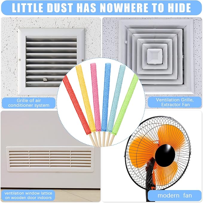 Honeydak 6 Pieces Microfiber Detail Duster Sticks Mini Duster Crevice Cleaning - Image 4