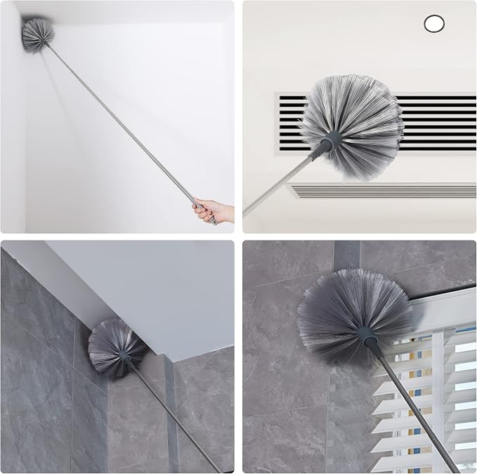 BOOMJOY Microfiber Feather and Cobweb Duster Set, Bendable Head and 100 inches - Image 6