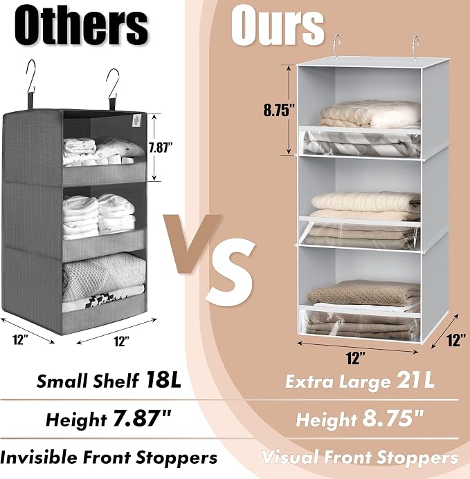 Simple Houseware 3 Shelf Hanging Closet Organizer - Image 4