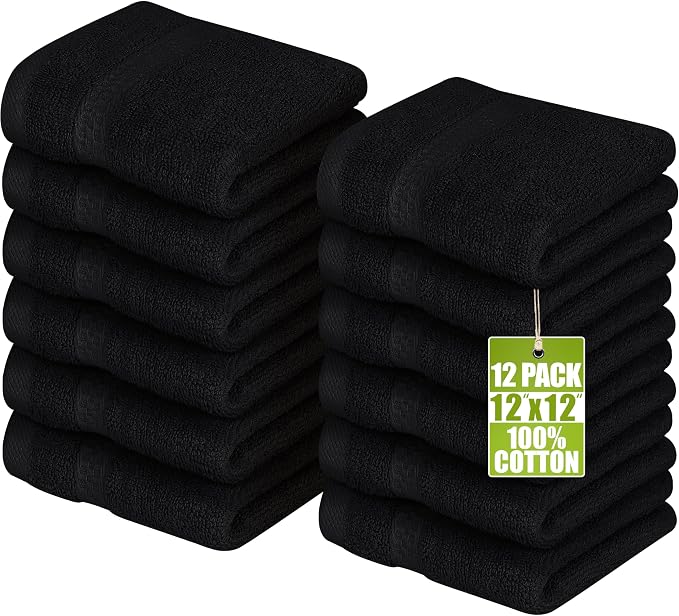 Utopia Towels 12 Pack Premium Wash Cloths Set, 12 by 12 Inches, 100% Cotton by UTOPIATOWELS