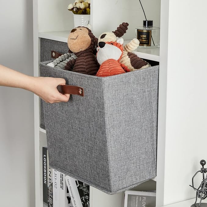 DULLEMELO Fabric Storage Cubes, 13 inch Cube Stroage Bins - Image 6