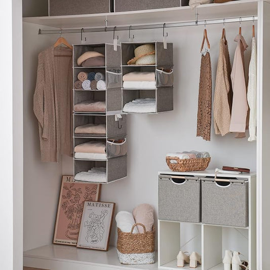 StorageWorks 6-Shelf Closet Organizers, Two 3-Shelf Separable Hanging Shelves - Image 2