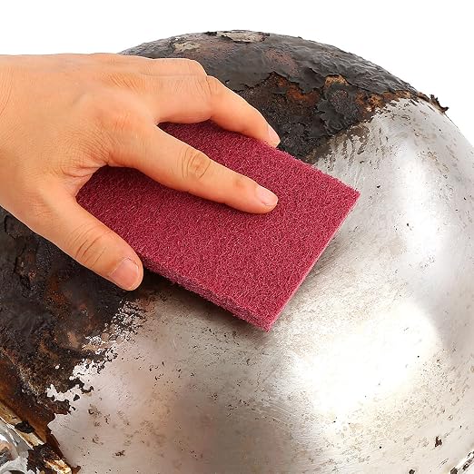 Red Scuff Pads - 6Pcs Scouring Pad - Very Fine Grade Hand Pads, Paint Primer - Image 3