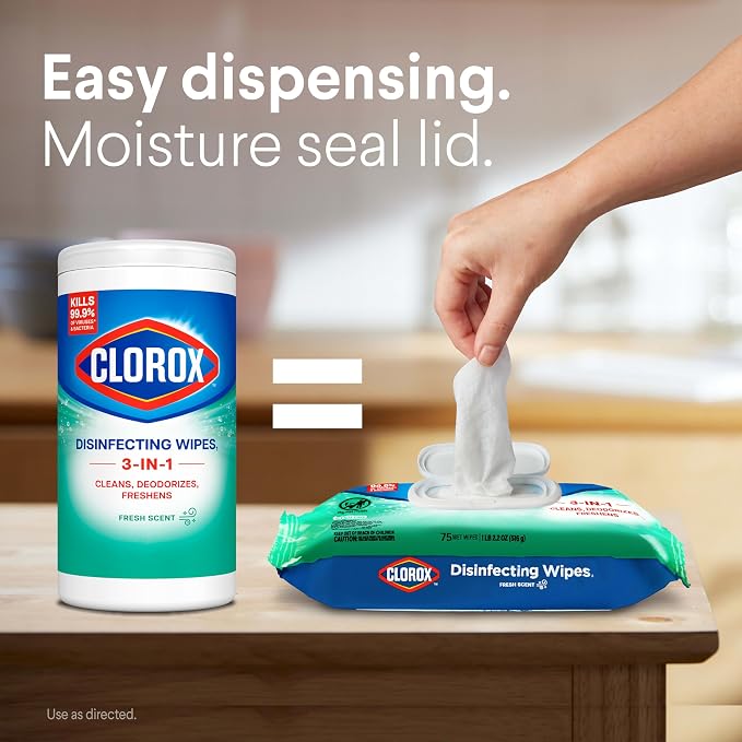 Clorox Disinfecting Wipes Flex Pack, Bleach Free, Fresh Scent - Image 4