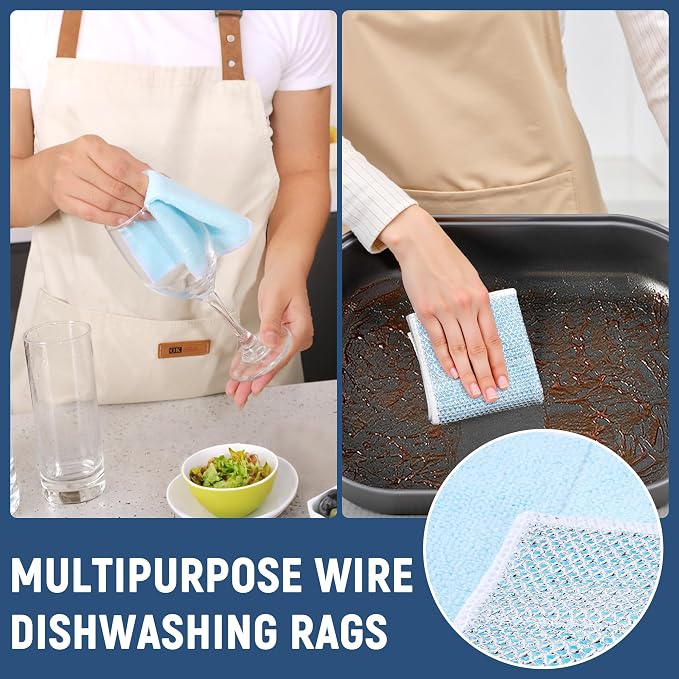 Double Side Non Scratch Wire Dishcloth 75pcs-Multipurpose Wire Dishwashing Rags - Image 6