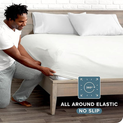 Bare Home Fitted Bottom Sheet California King Size - Premium 1800 Microfiber - Ultra-Soft Hotel Luxury - Deep Pocket - Durable and Long Lasting (Cal King, Cream)