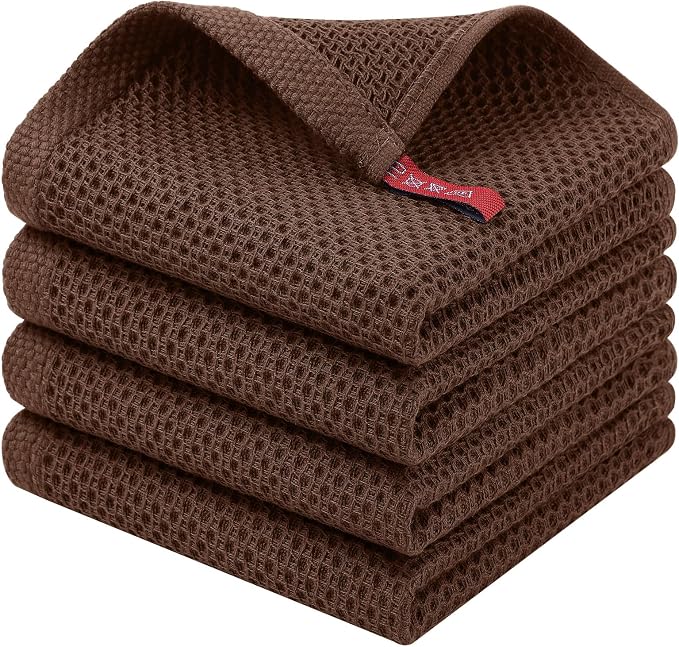 Homaxy 100% Cotton Waffle Weave Kitchen Dish Cloths, Quick Drying Dish Rags by Homaxy