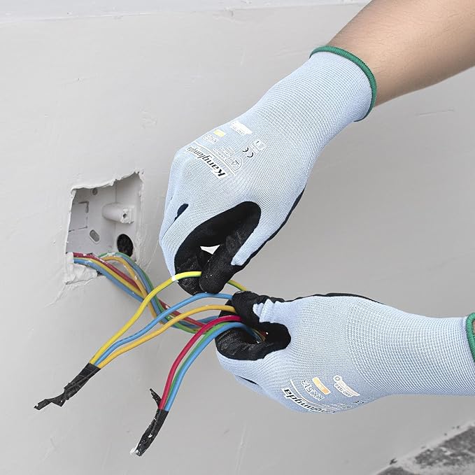 6-Paris Small Work Gloves for Men and Women, Nitrile Coated Safety Protective - Image 3
