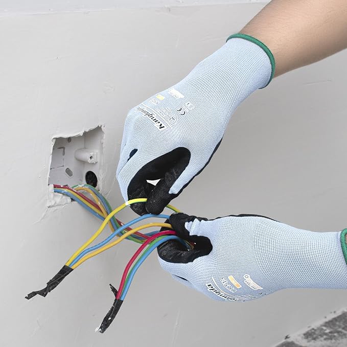 3-Paris Medium Work Gloves for Men and Women, Nitrile Coated Safety Protective - Image 3