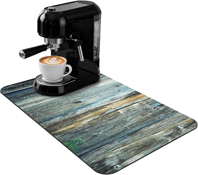 Appliance Mat 24x16 Inch, Wood Grain Panel Design, Absorbent Hide Stain Rubber by Unknown