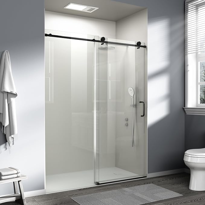 Abruzzo 76" Tall Frameless Single Sliding Shower Door - Image 3