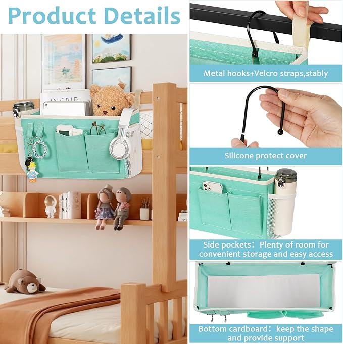 Loghot Bedside Caddy/Bedside Storage Bag Hanging Organizer - Image 4
