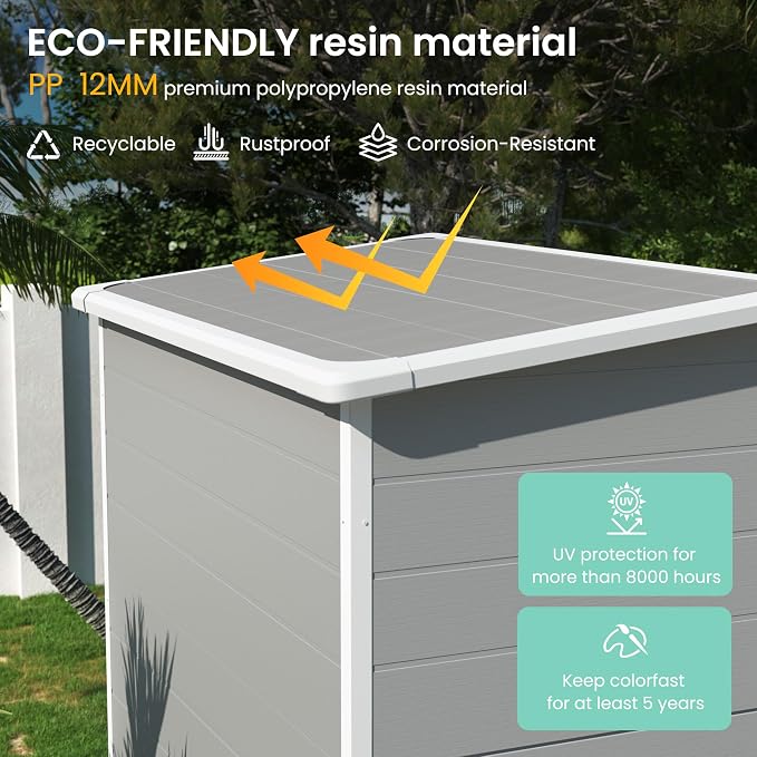 UDPATIO Outdoor Storage Shed 5x3 FT, Plastic Garden Shed - Image 2