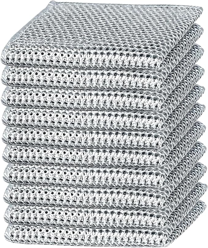 10PCS Double Wet and Dry Wire Dishcloth, Stainless Steel Scrubber, Non-Scratch by Unknown