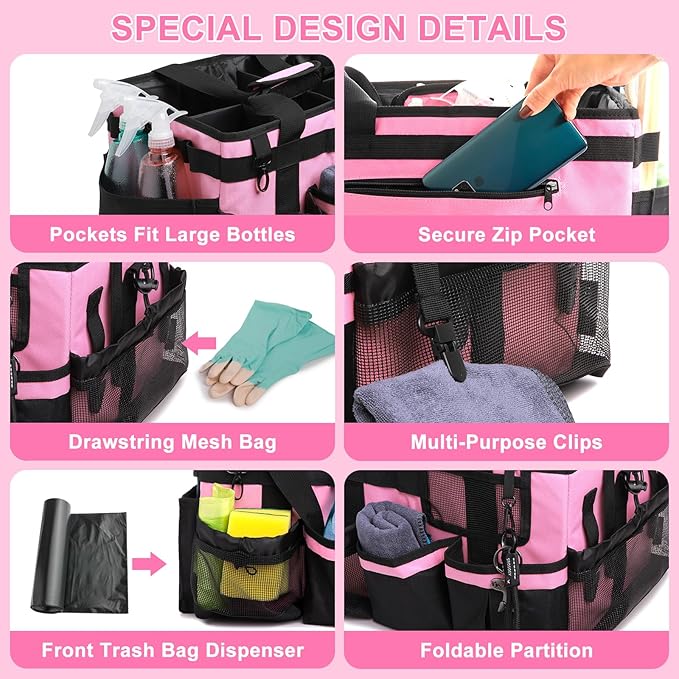 Large Cleaning Caddy Bags, Cleaning Supplies Organizer - Image 5