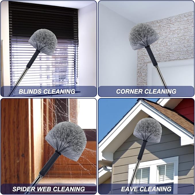 2 Pack Grey Twist-On Cobweb Duster Head Brush - Image 6