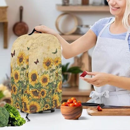 Retro Sunflower Butterfly Blender Cover Stand Mixer Covers Anti Fingerprint Dust Covers Juicer Cover for Home Kitchen Universal Appliance