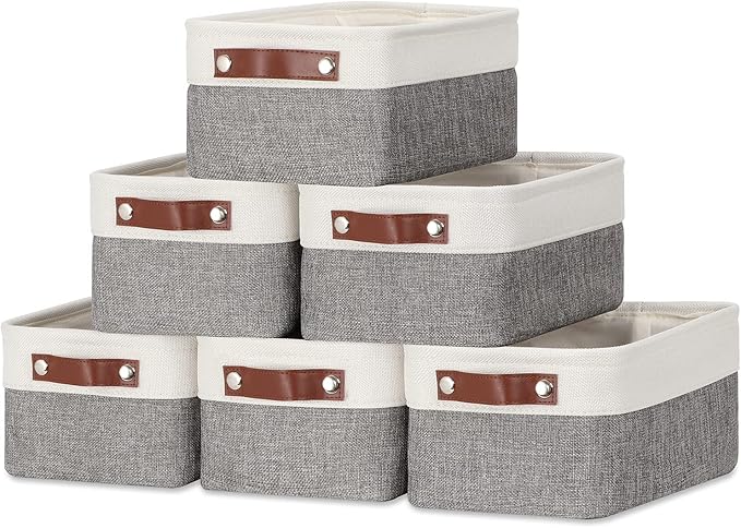 DULLEMELO Small Storage Baskets 6 Pack, Fabric Collapsible Gift Storage Baskets by DULLEMELO