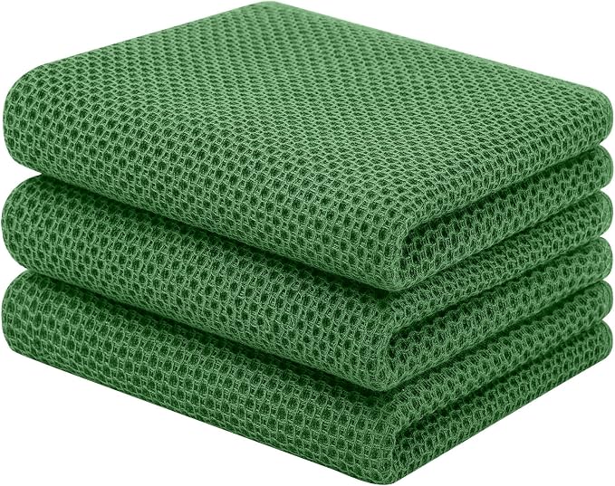 Homaxy 100% Cotton Waffle Weave Kitchen Towels, Quick Drying Cleaning Towels by Homaxy