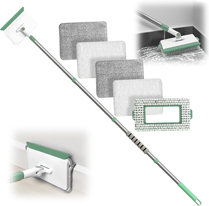 Baseboard Cleaner Tool with Handle, Wall Cleaner Mop with 54.7'' Adjustable by DALIPER