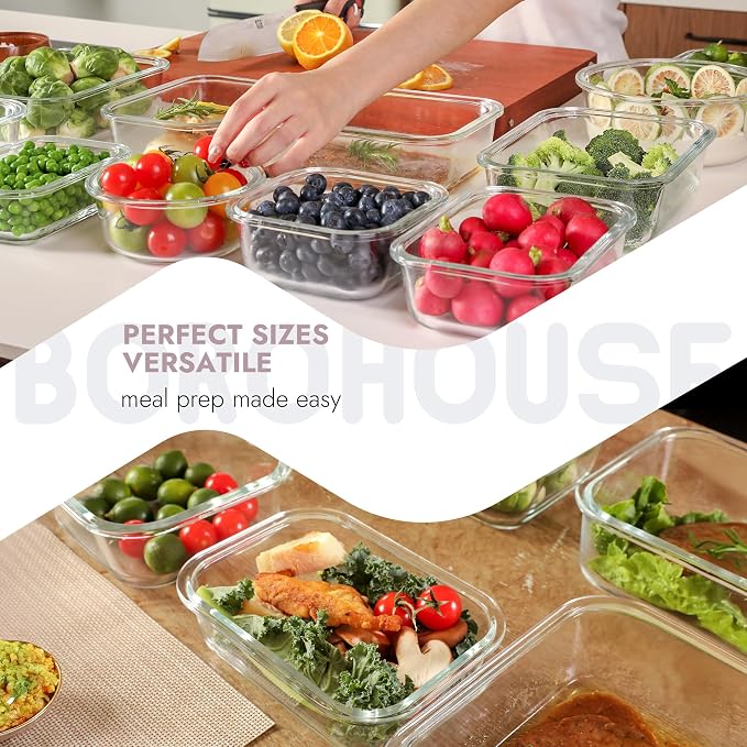 10-Pack Glass Food Storage Containers - Image 7