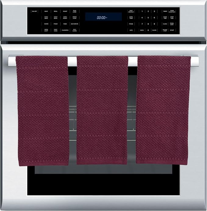 Purple Burgundy Wine Kitchen Hand Dish Towels: Oversized 28" x 18", 100% Cotton - Image 2