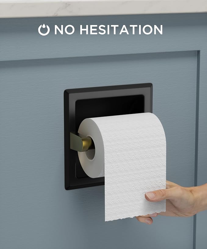 FORIOUS Recessed Toilet Paper Holder, Stainless Steel Durable Tissue Roll - Image 2