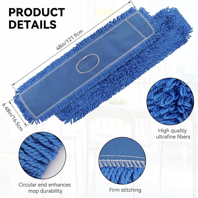Commercial 48 Inch Dust Mop Head: Replacement Heavy-Duty Sweeper and Janitorial - Image 2