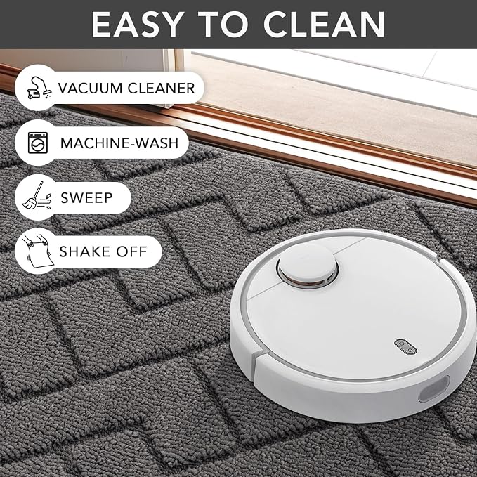 hicorfe Dirt Trapper Indoor Doormat, Non Slip Backing Washable Door Mats - Image 7