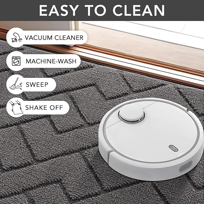 hicorfe Indoor Door Mat, Non Slip Door Mats, Absorbent Resist Dirt Entrance - Image 7