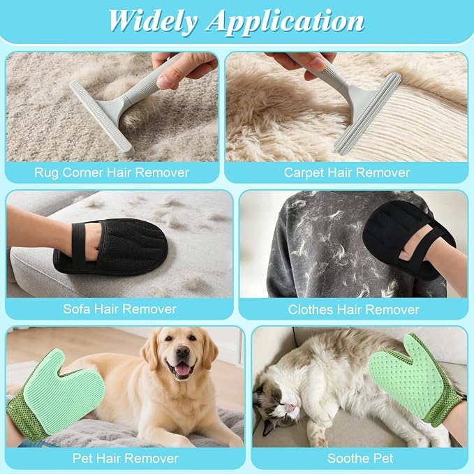 4 in 1 Carpet Rake for Pet Hair Removal - Image 4